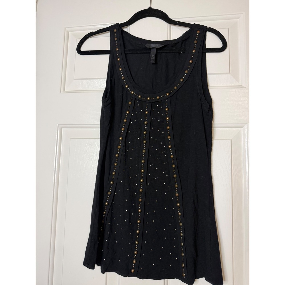Soma Intimates Womens Black Beaded Studded Scoop Neck Tank Top Size Medium